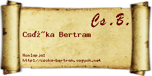 Csóka Bertram névjegykártya